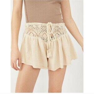 NWT FREE PEOPLE Lily Fauxchet Sweater Shorts / Natural